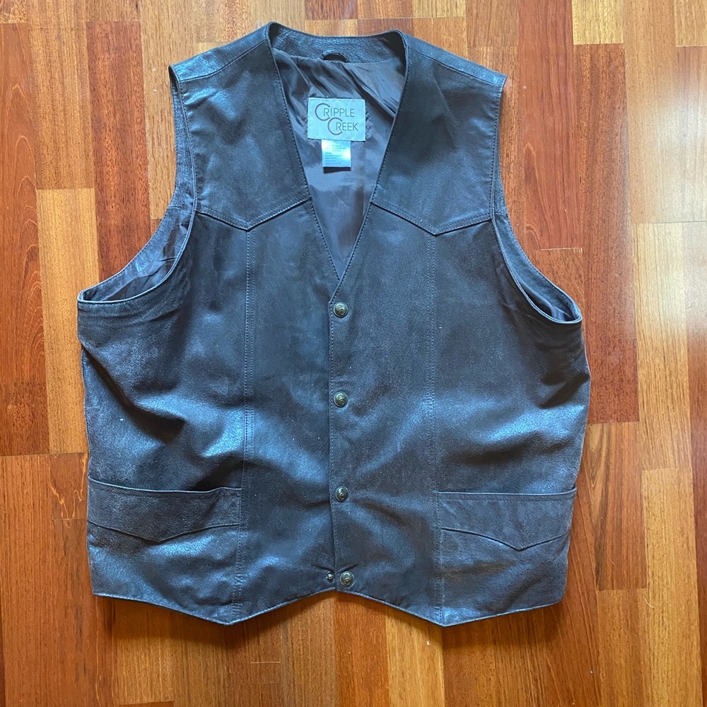 Cripple Creek Leather Vest size large